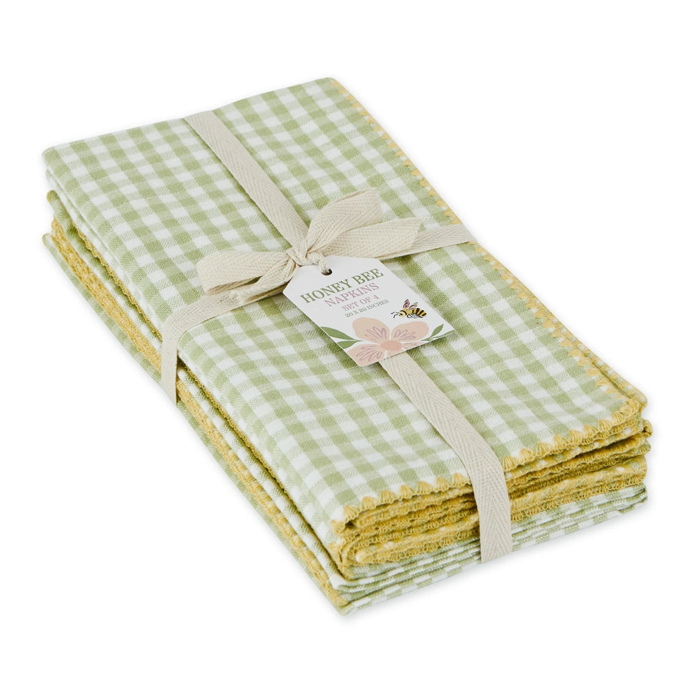 Design Imports Spring Green Gingham Napkins - Set of 4
