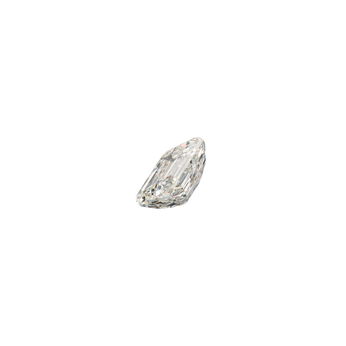 Emerald cut 2.51 carat GIA certified diamond graded JVS1 on a white background