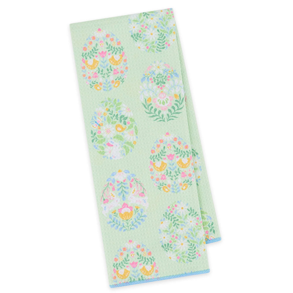 Design Imports Folk Easter Eggs Printed Microfiber Dishtowel