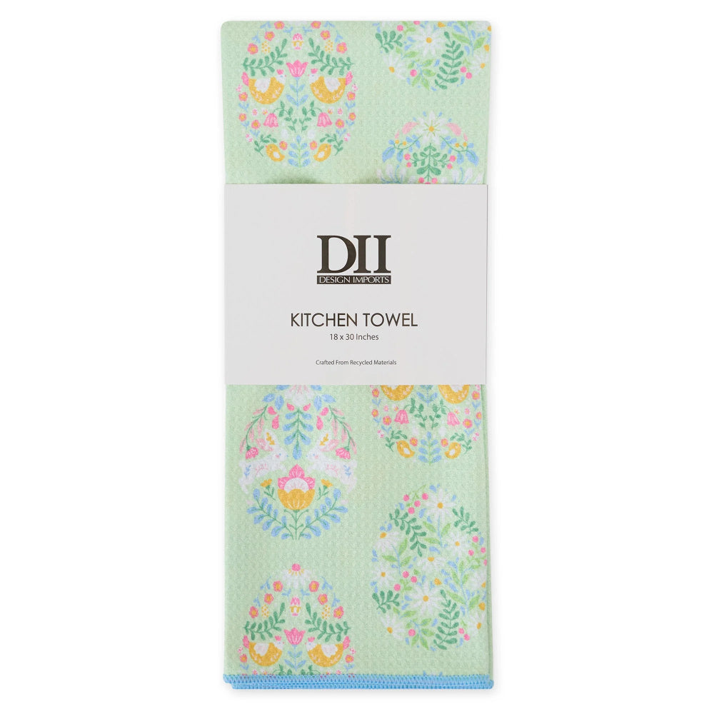 Design Imports Folk Easter Eggs Printed Microfiber Dishtowel