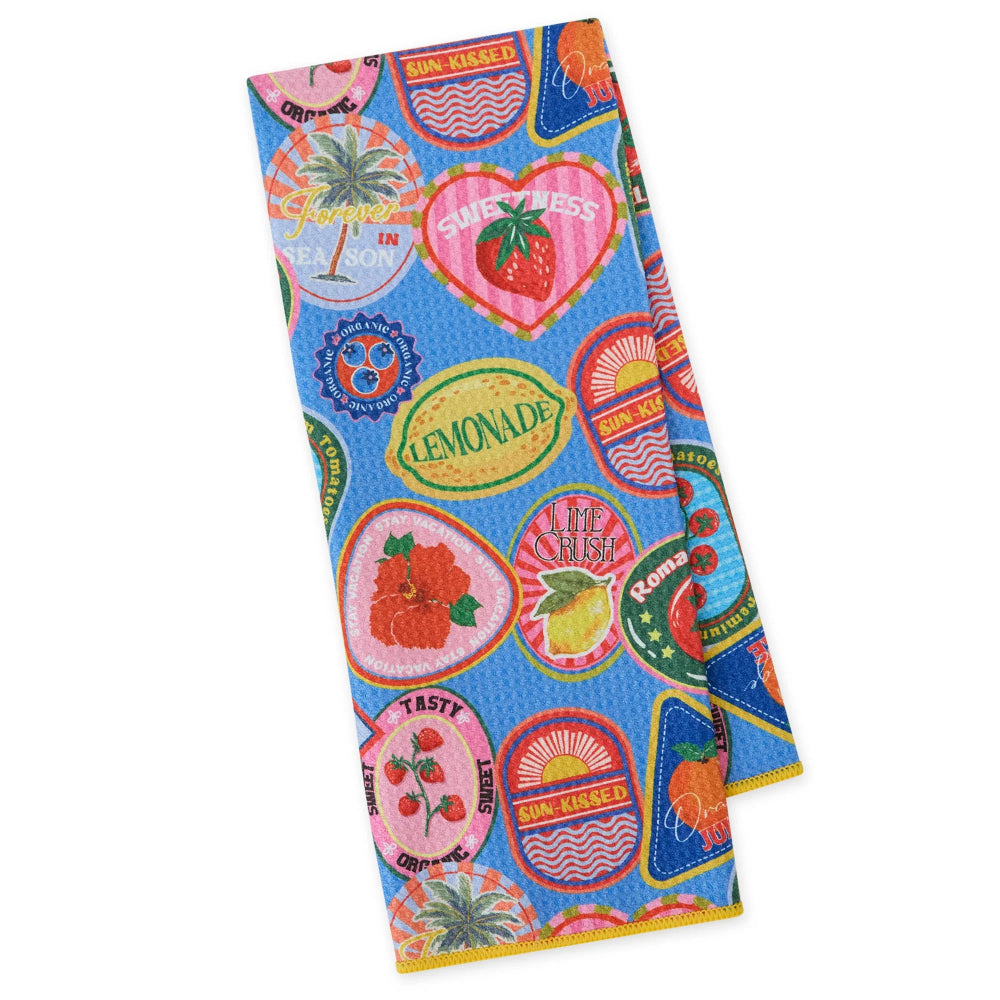 Design Imports Bold Dolce Labels Printed Microfiber Dishtowel