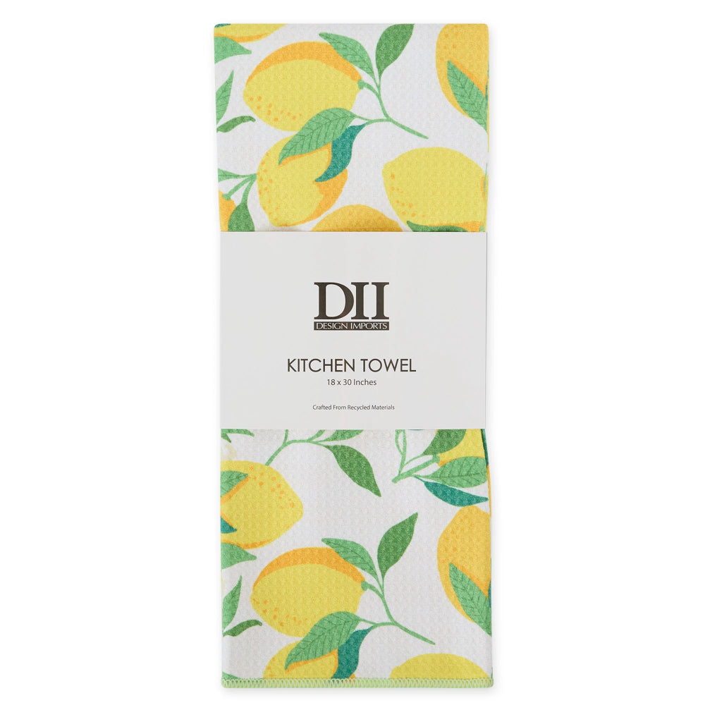 Design Imports Lemon Fresh Printed Microfiber Dishtowel