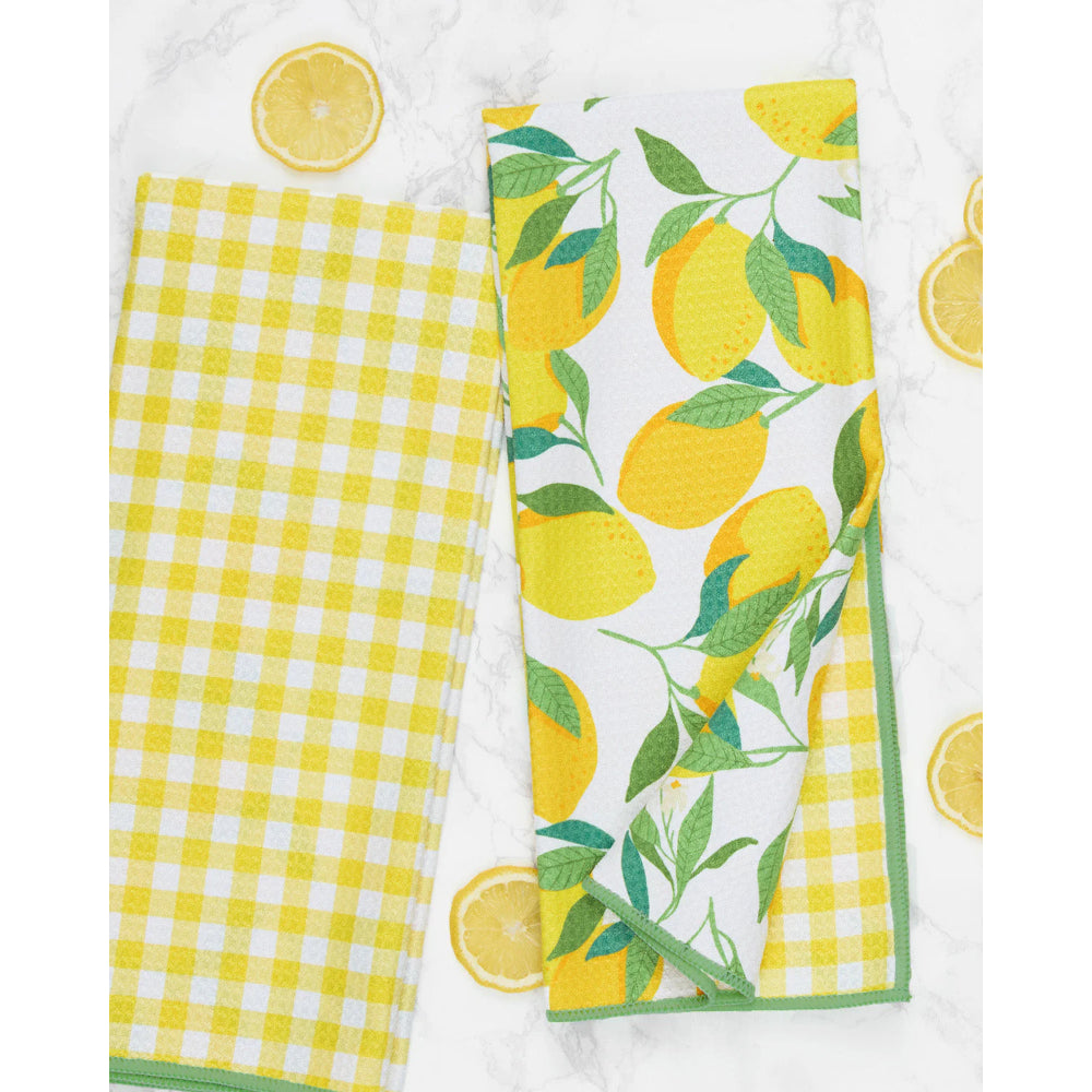 Design Imports Lemon Fresh Printed Microfiber Dishtowel