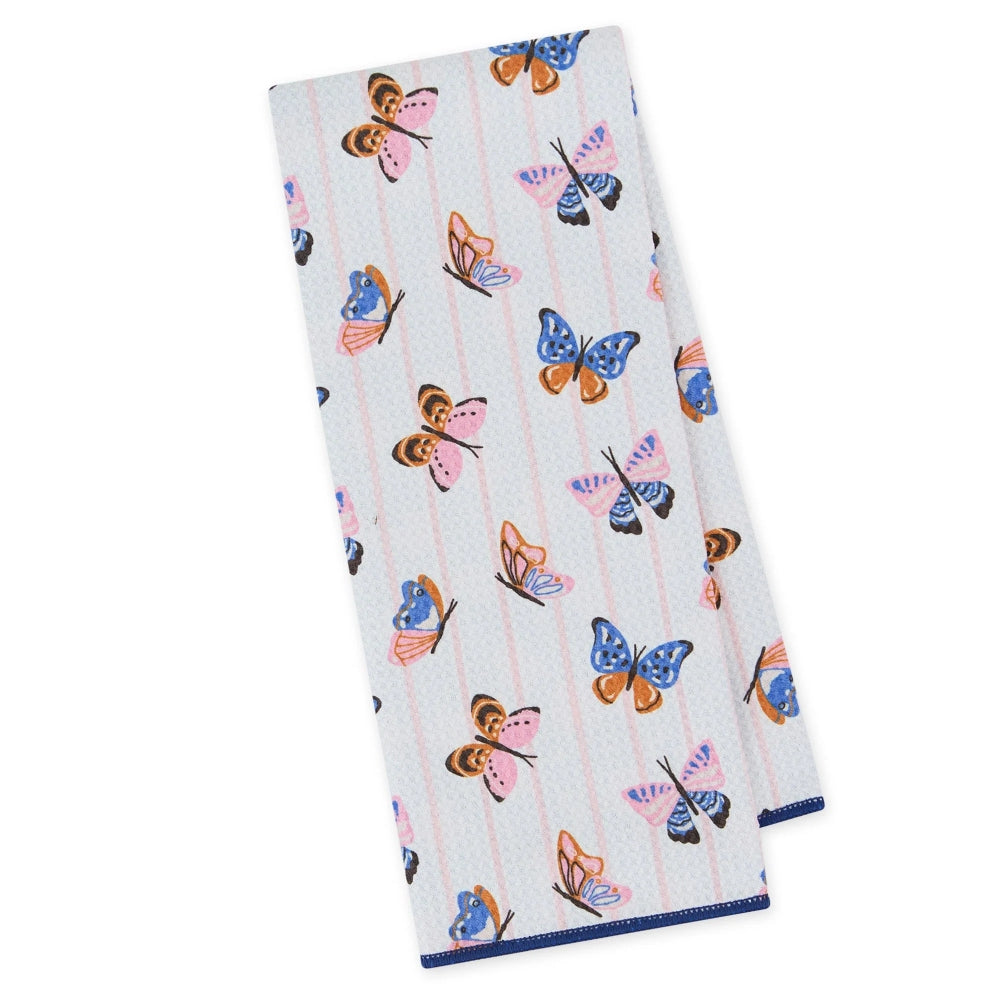 Design Imports Butterfly Breeze Printed Microfiber Dishtowel