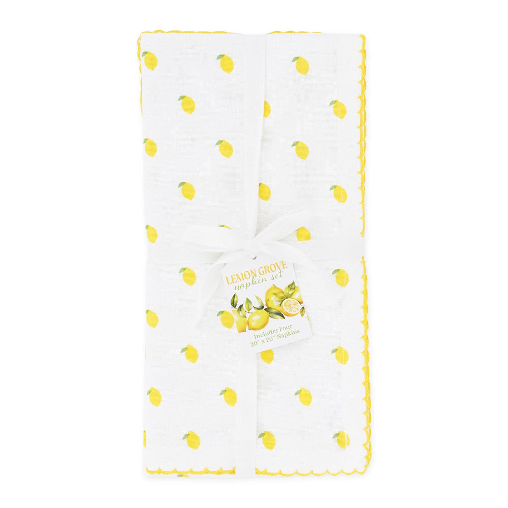 Design Imports Lemon Dots Print Napkins - Set of 4