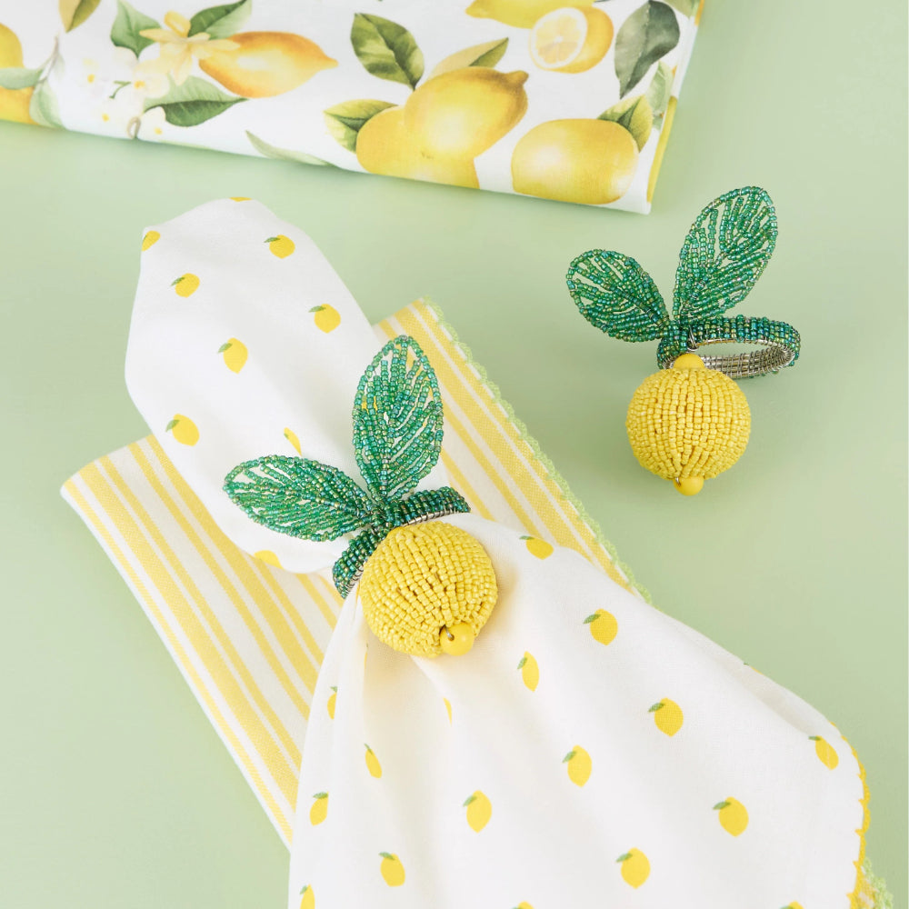 Design Imports Lemon Dots Print Napkins - Set of 4