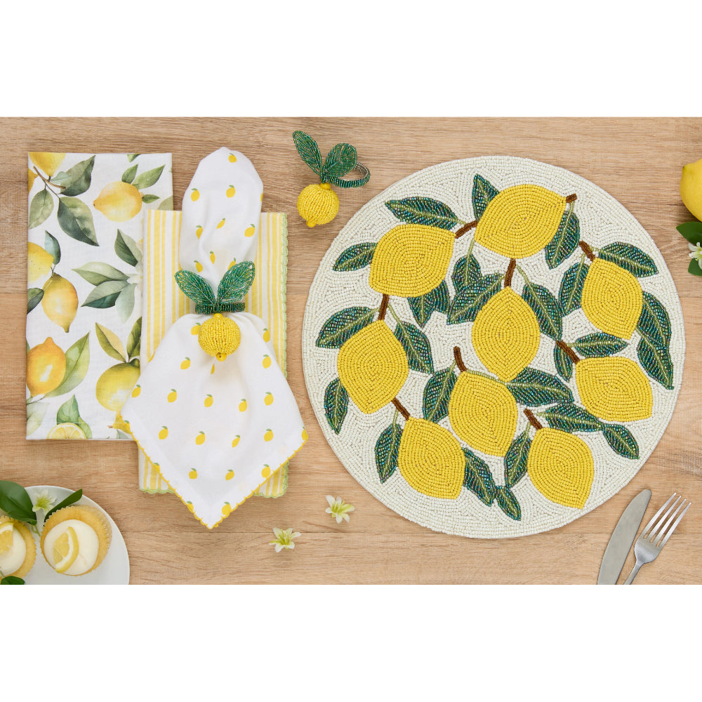 Design Imports Lemon Dots Print Napkins - Set of 4