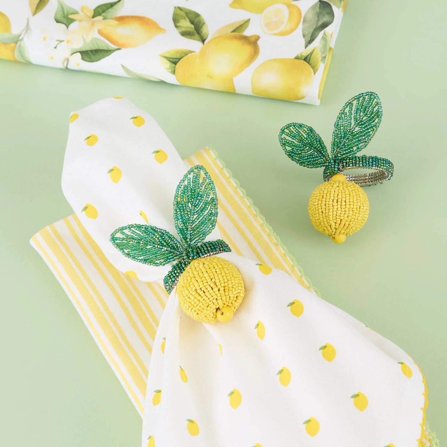 Design Imports Lemon Beaded Napkin Ring
