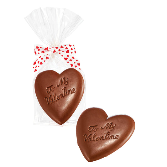 Abdallah Candies 2.25 oz. Large Solid Milk Chocolate Heart with Bow