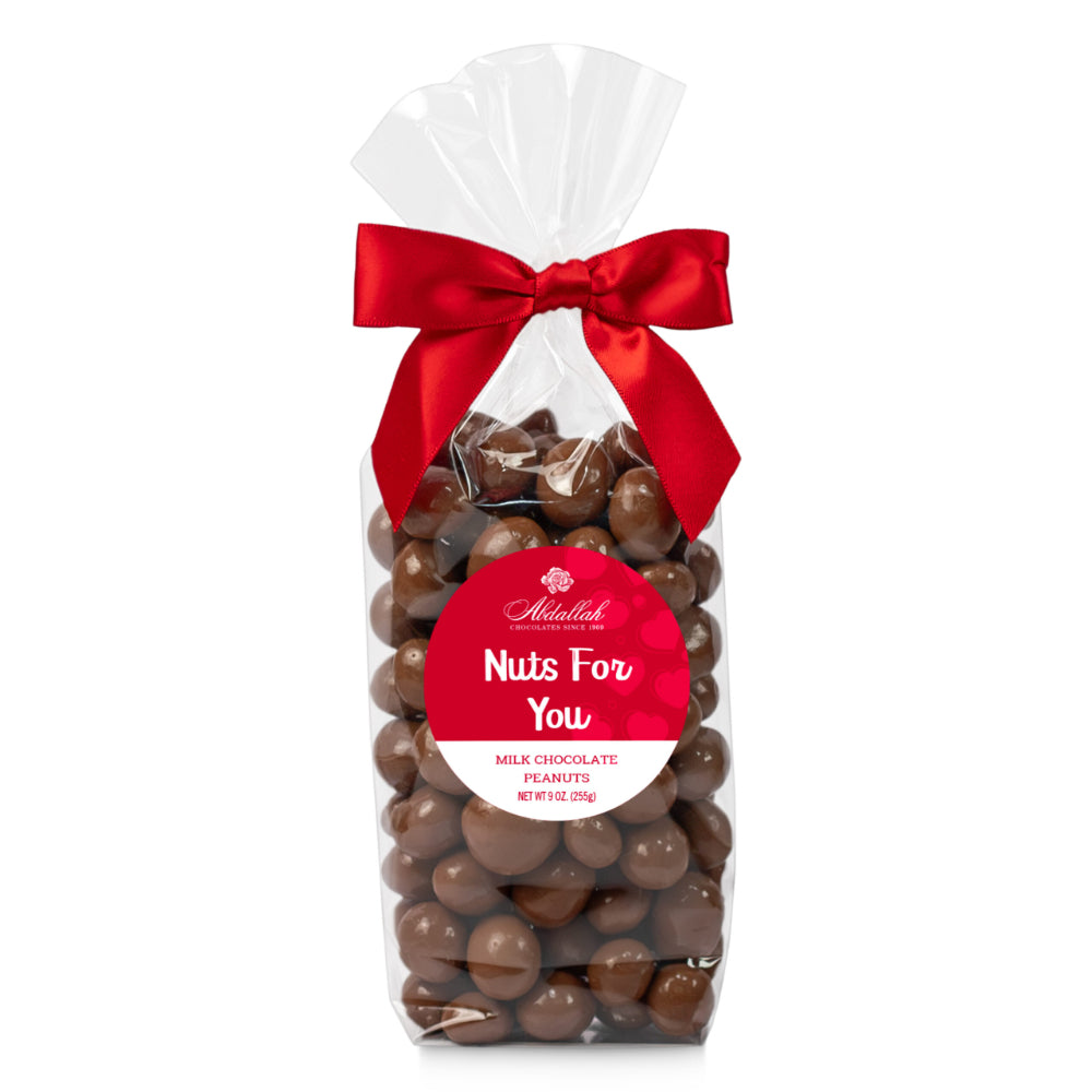 Abdallah Candies 9oz Bag Valentine Milk Chocolate Peanuts