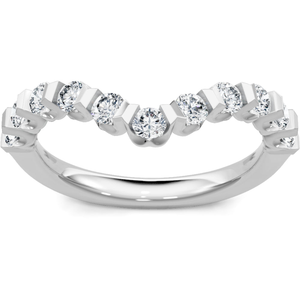 14k Gold Diamond Contour Band