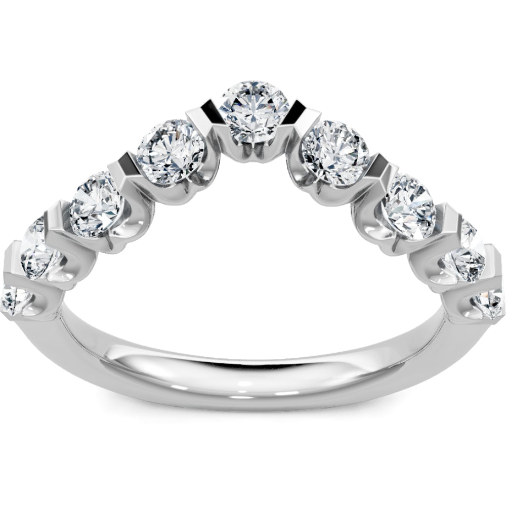 14k Gold Diamond Contour Band