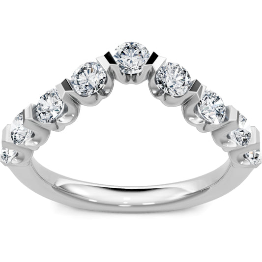 14k Gold Diamond Contour Band