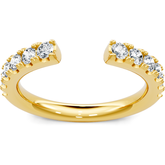 14k Gold Open Top Diamond Band