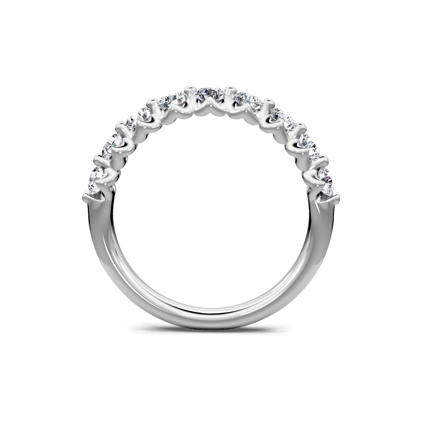 Smyth Signature Round Diamond Single Shared Prong Anniversary Band
