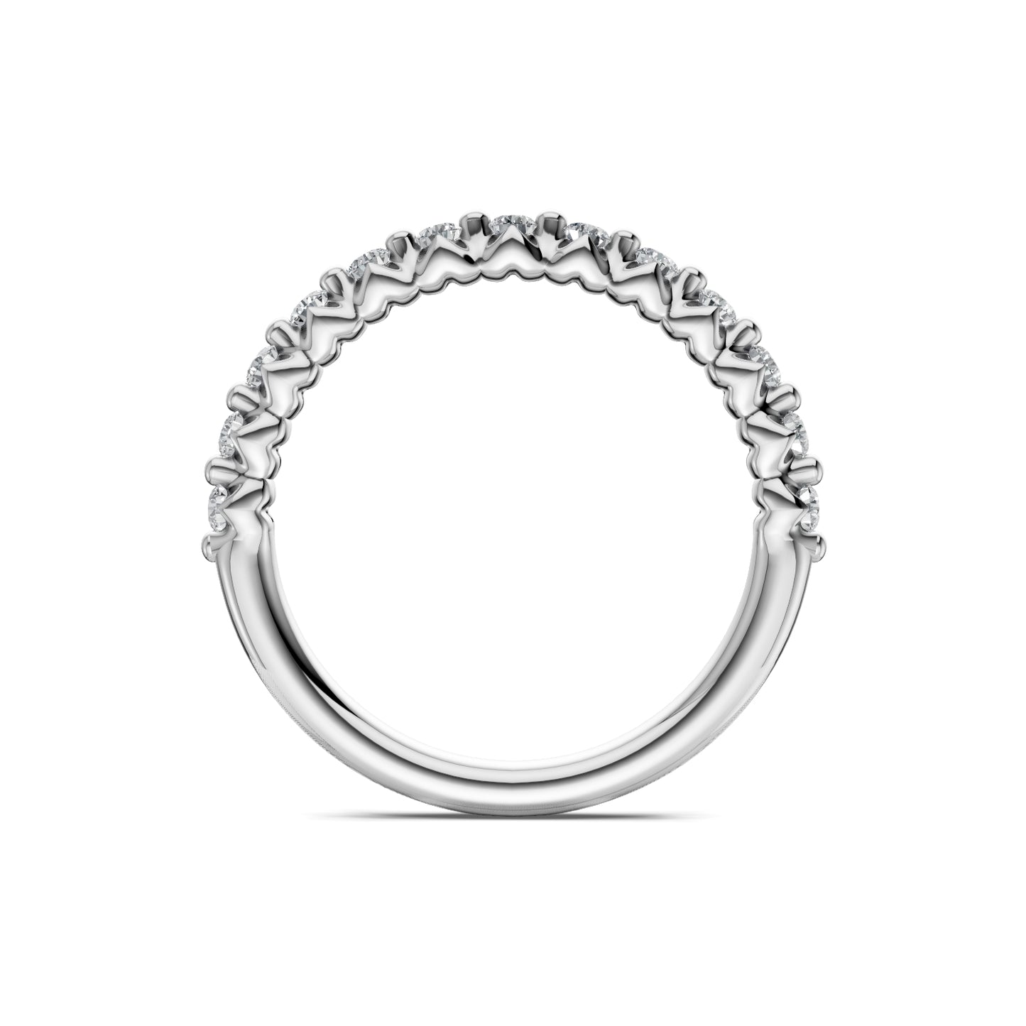 Smyth Signature Round Diamond Single Shared Prong Anniversary Band