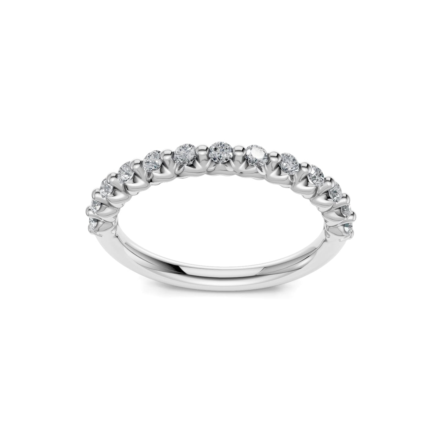 Smyth Signature Round Diamond Single Shared Prong Anniversary Band