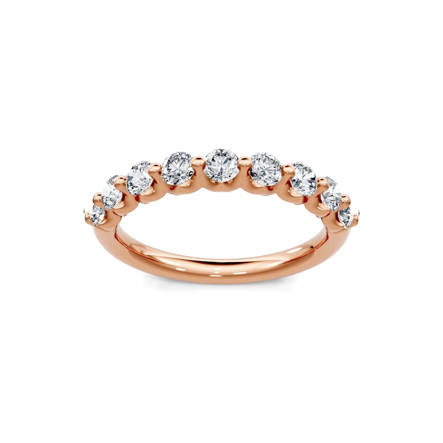 Smyth Signature Round Diamond Single Shared Prong Anniversary Band
