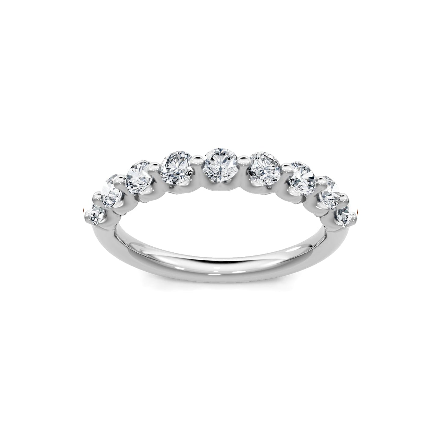 Smyth Signature Round Diamond Single Shared Prong Anniversary Band