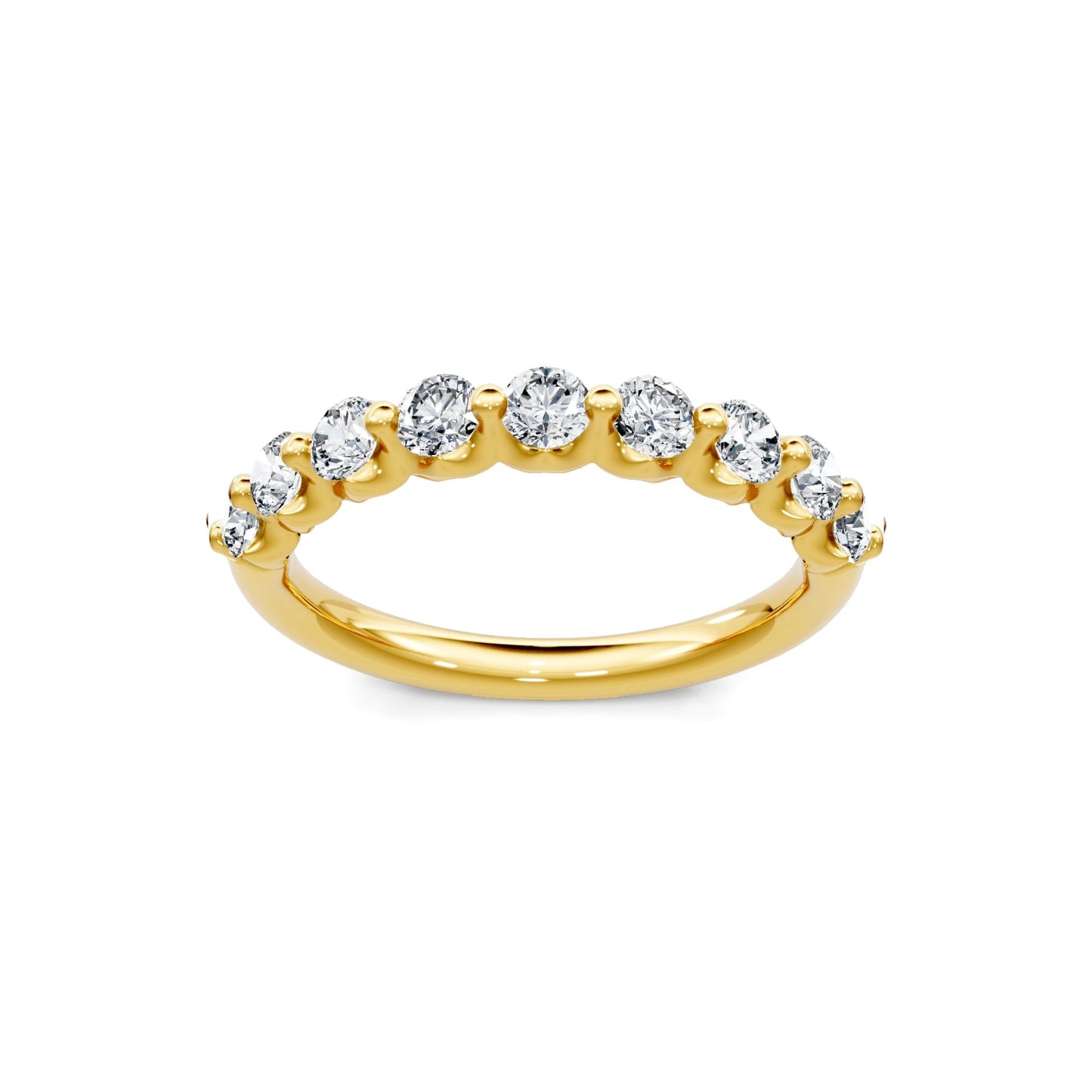 Smyth Signature Round Diamond Single Shared Prong Anniversary Band