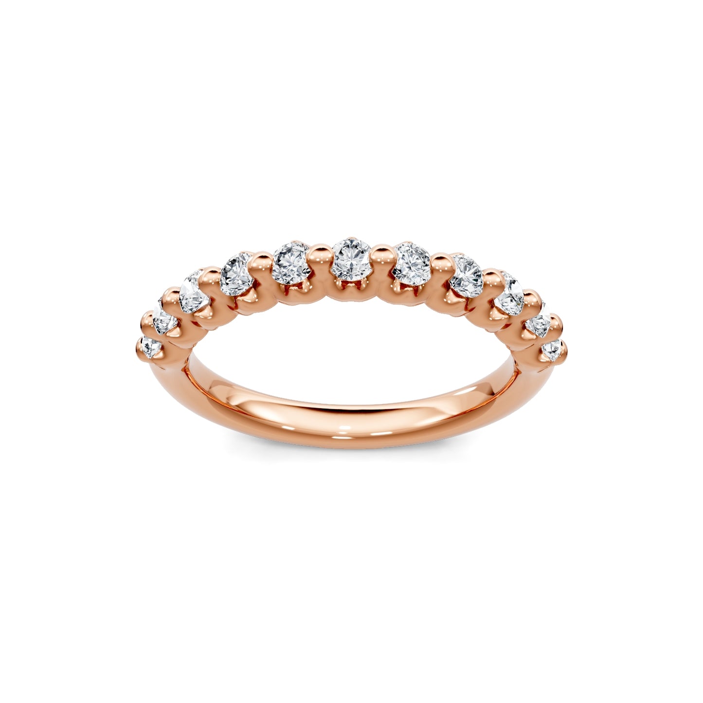 Smyth Signature Round Diamond Single Shared Prong Anniversary Band