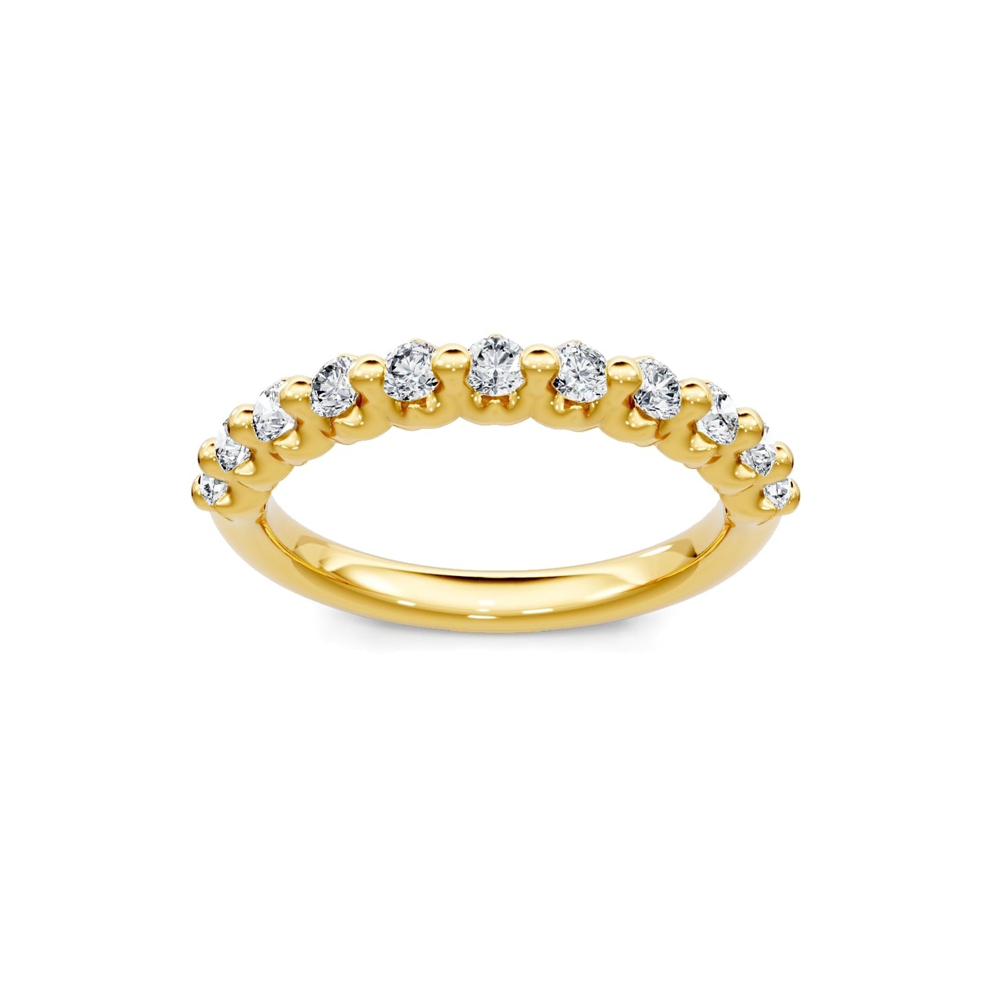 Smyth Signature Round Diamond Single Shared Prong Anniversary Band