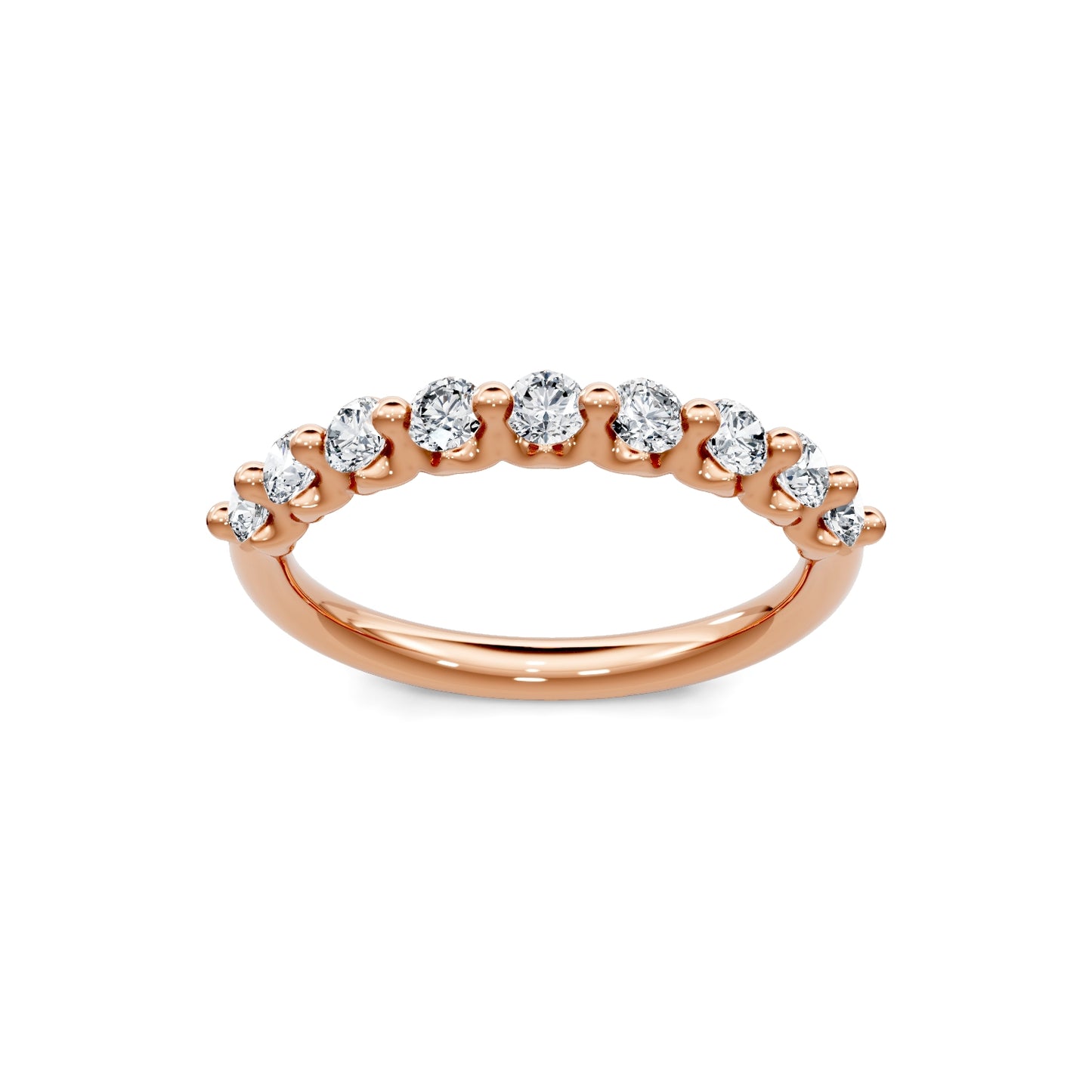 Smyth Signature Round Diamond Single Shared Prong Anniversary Band