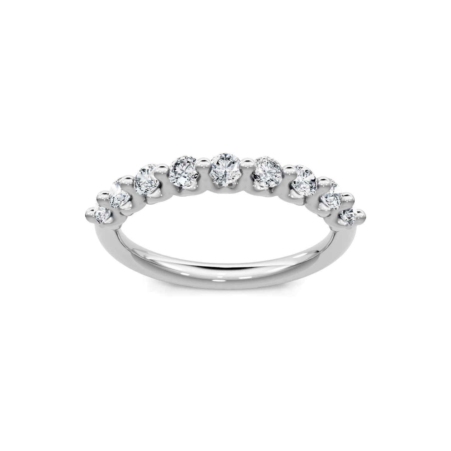 Smyth Signature Round Diamond Single Shared Prong Anniversary Band