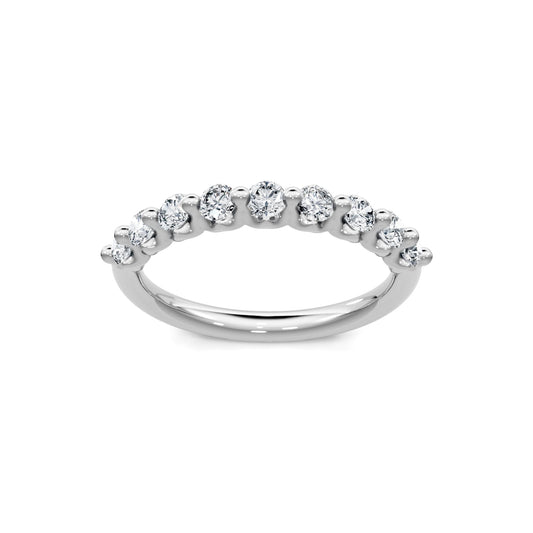 Smyth Signature Round Diamond Single Shared Prong Anniversary Band