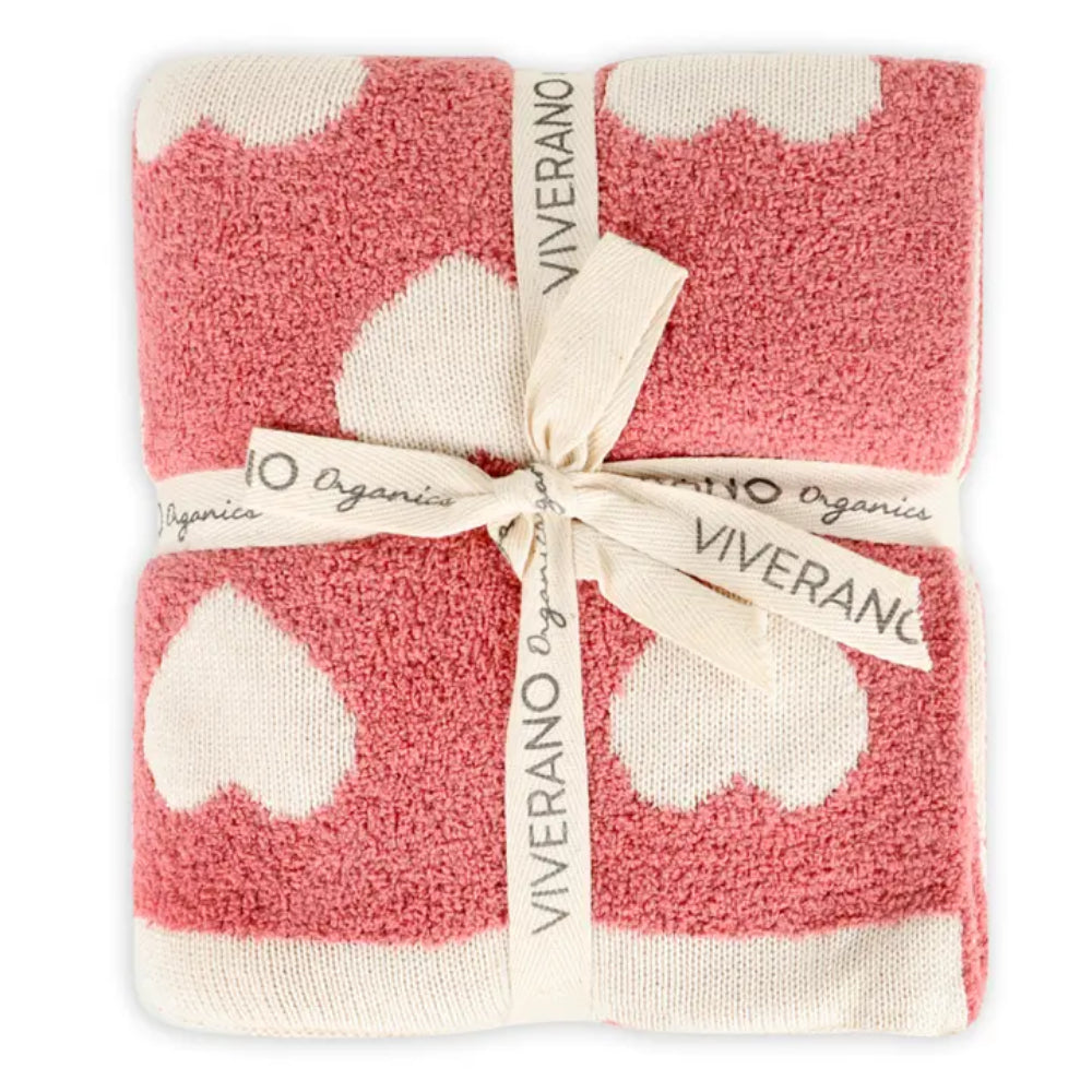 Viverano Organics Fuzzy Love- Organic Jacquard Knit Baby Blankets
