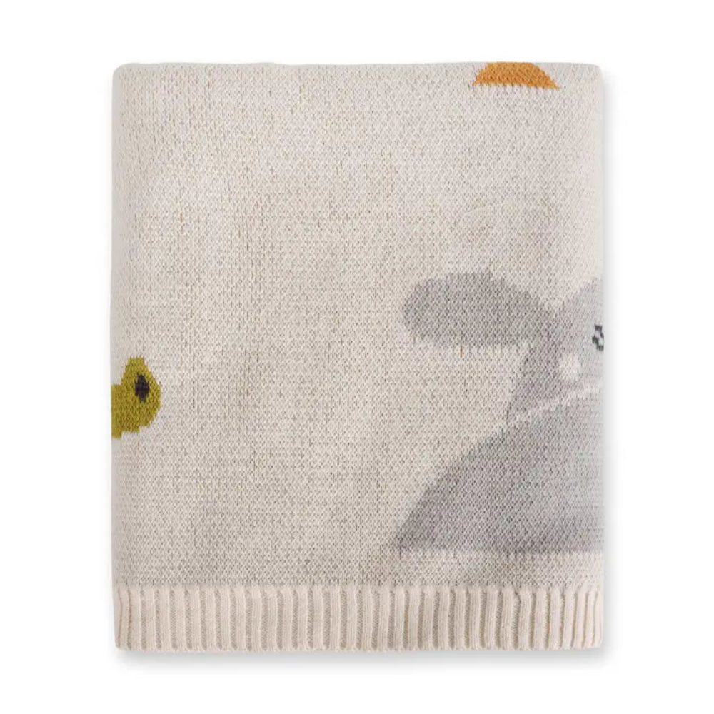Viverano Organics Jungle Friends - Jacquard Sweater Knit Baby Blanket