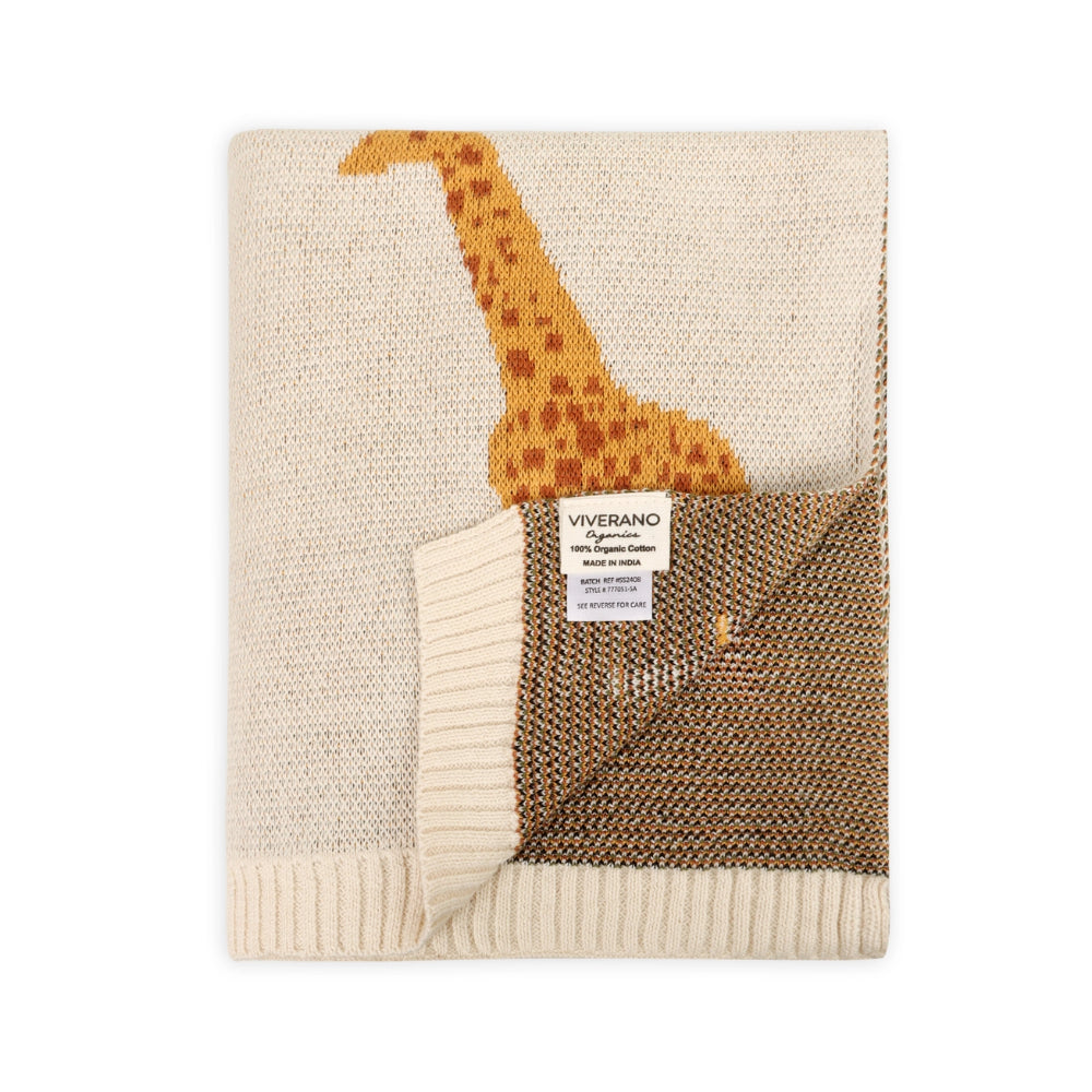 Viverano Organics Savannah-Organic 3D Jacquard Sweater Knit Baby Blanket