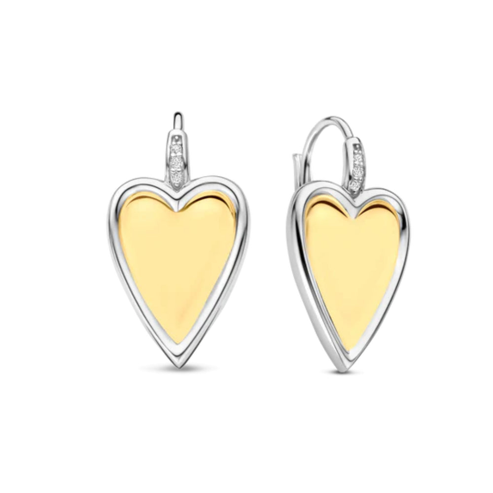 Ti Sento Two-Tone Heart Drop Earrings