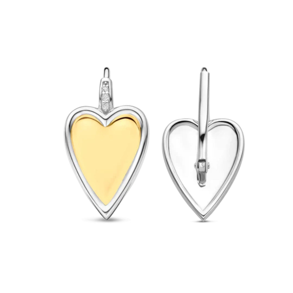 Ti Sento Two-Tone Heart Drop Earrings