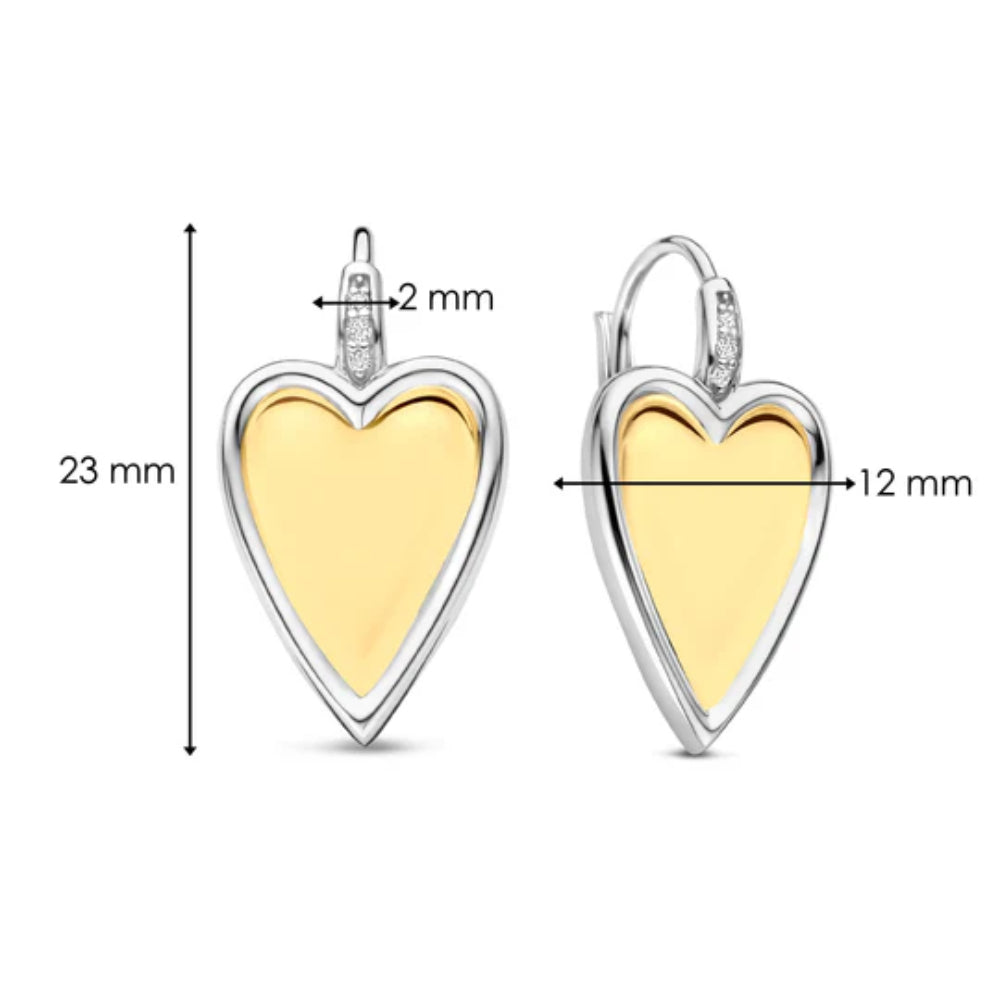 Ti Sento Two-Tone Heart Drop Earrings