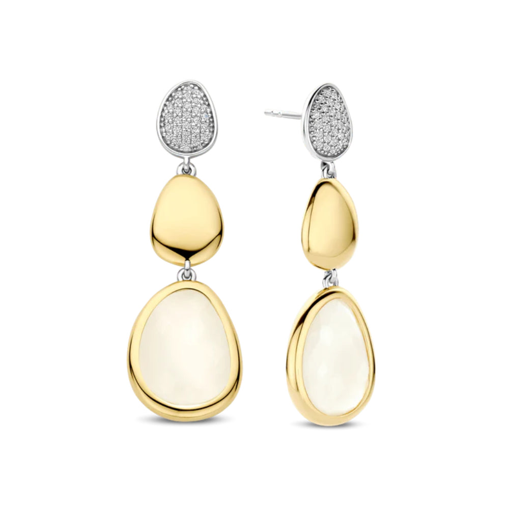 Ti Sento Two-Tone Triple Drop Earrings