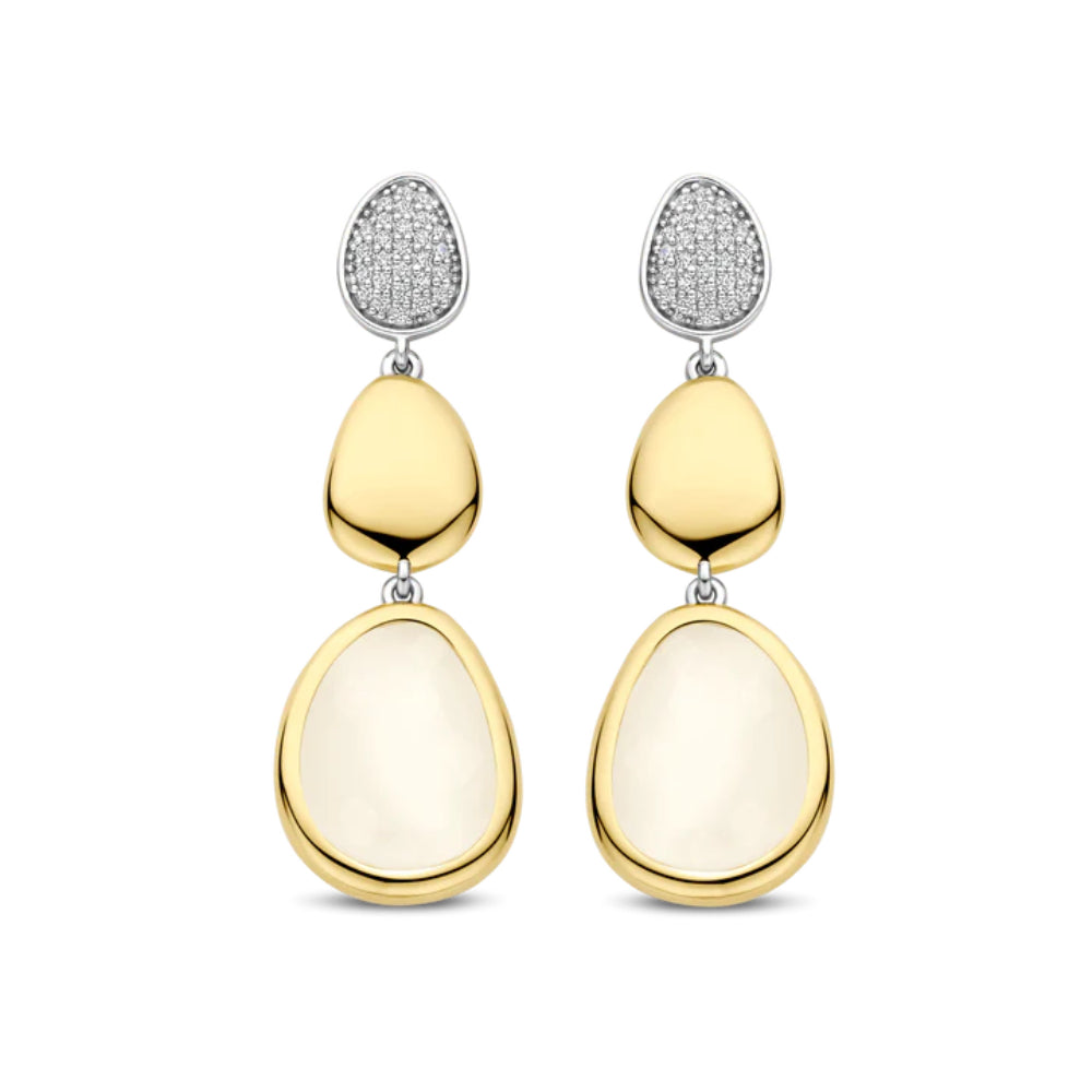 Ti Sento Two-Tone Triple Drop Earrings