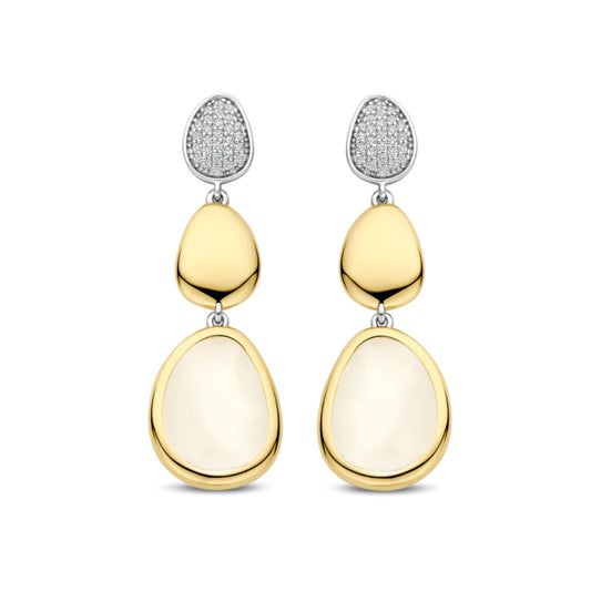 Ti Sento Two-Tone Triple Drop Earrings