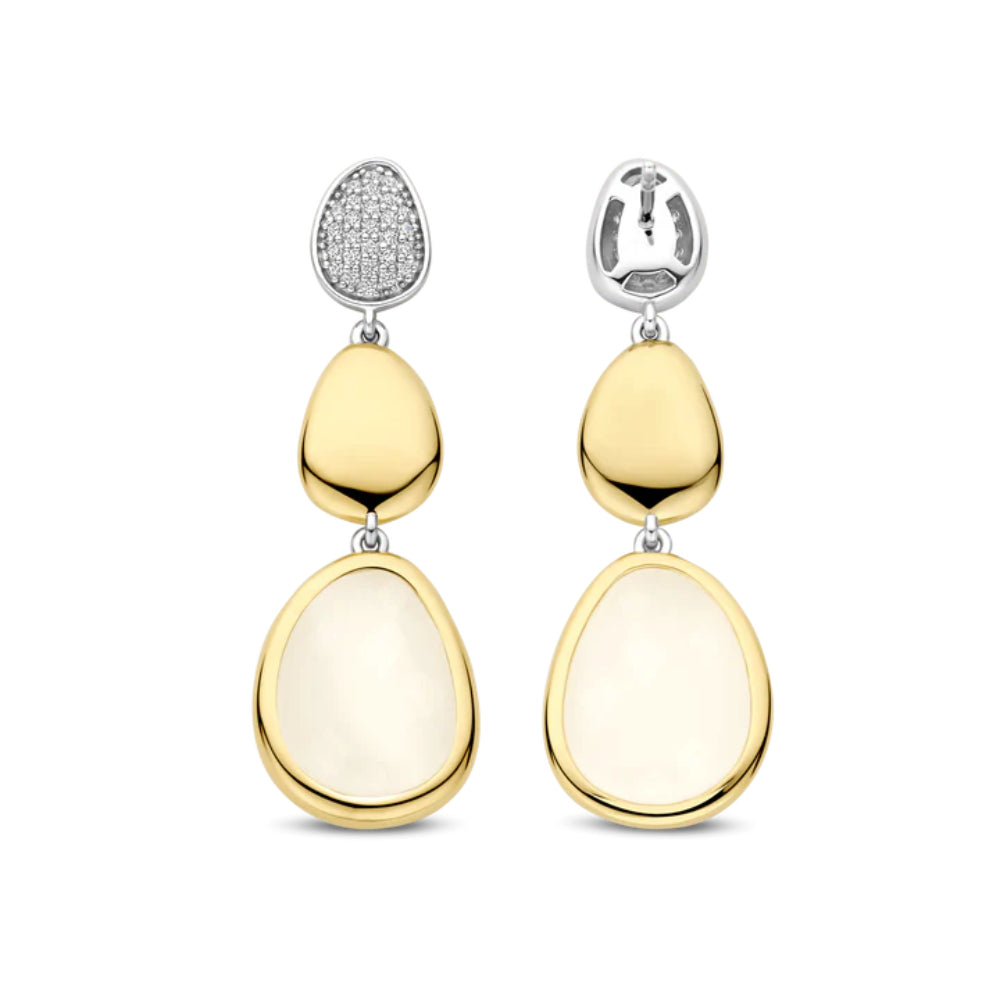 Ti Sento Two-Tone Triple Drop Earrings