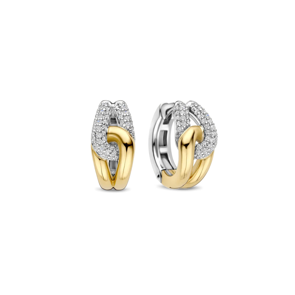 Ti Sento Two-Tone Linked Loop Hoop Earrings