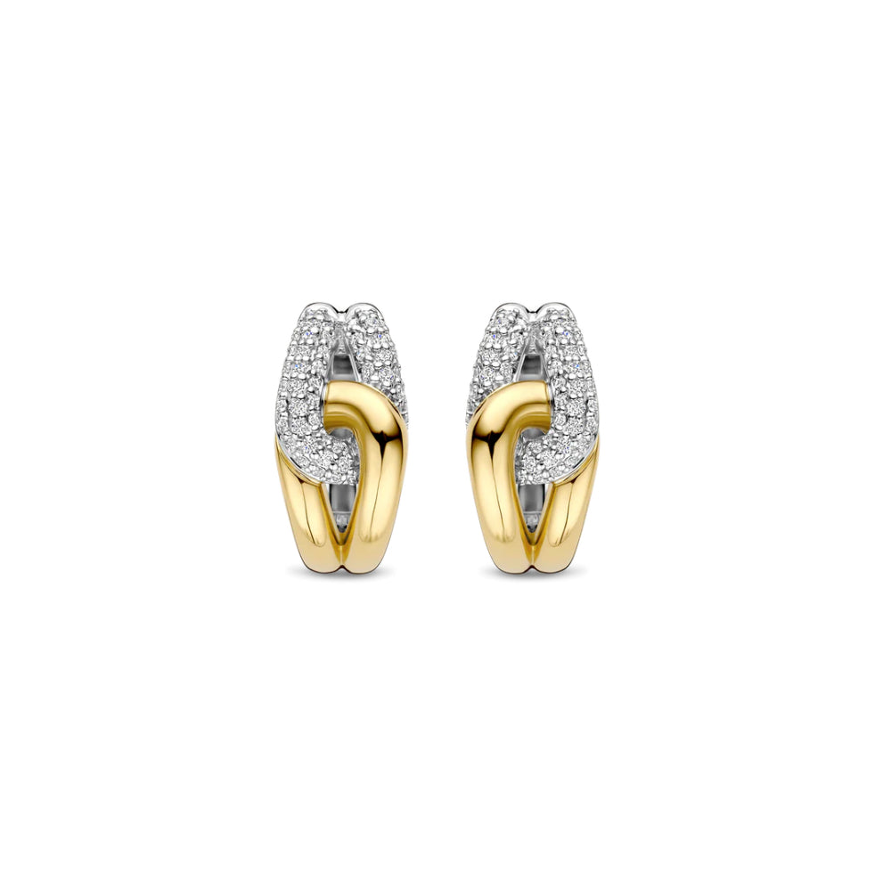 Ti Sento Two-Tone Linked Loop Hoop Earrings