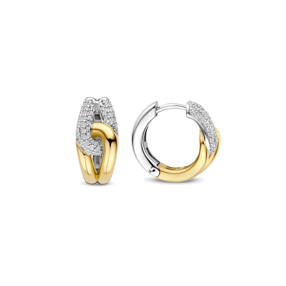 Ti Sento Two-Tone Linked Loop Hoop Earrings
