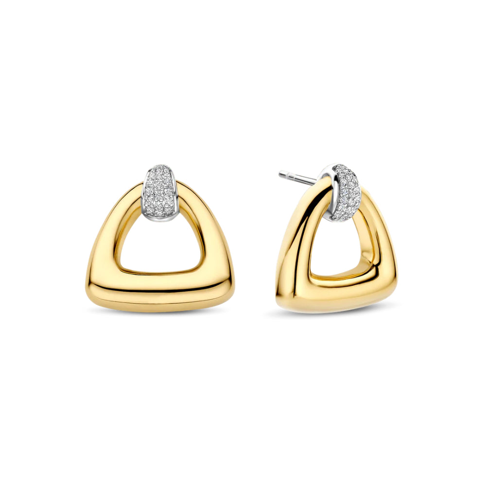 Ti Sento Two-Tone Open Triangle Post Earrings