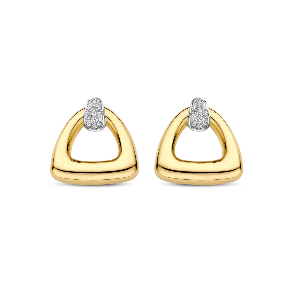 Ti Sento Two-Tone Open Triangle Post Earrings
