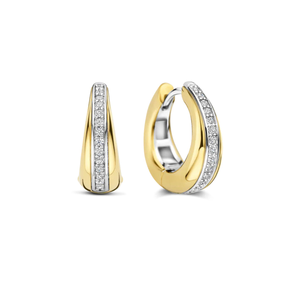 Ti Sento 18k Gold-Plated Tapered Hoop Earrings