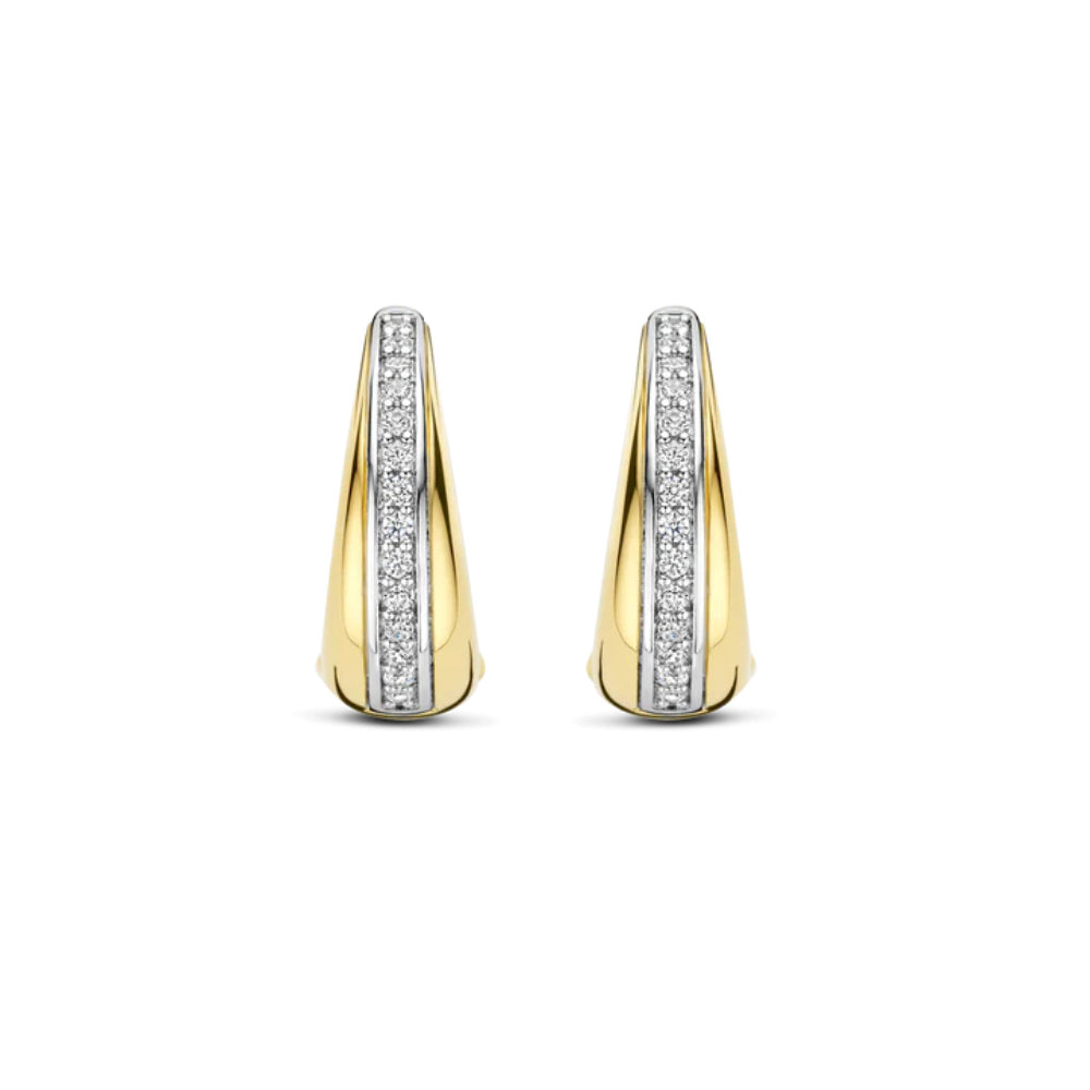 Ti Sento 18k Gold-Plated Tapered Hoop Earrings