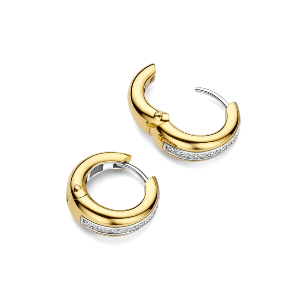 Ti Sento 18k Gold-Plated Tapered Hoop Earrings