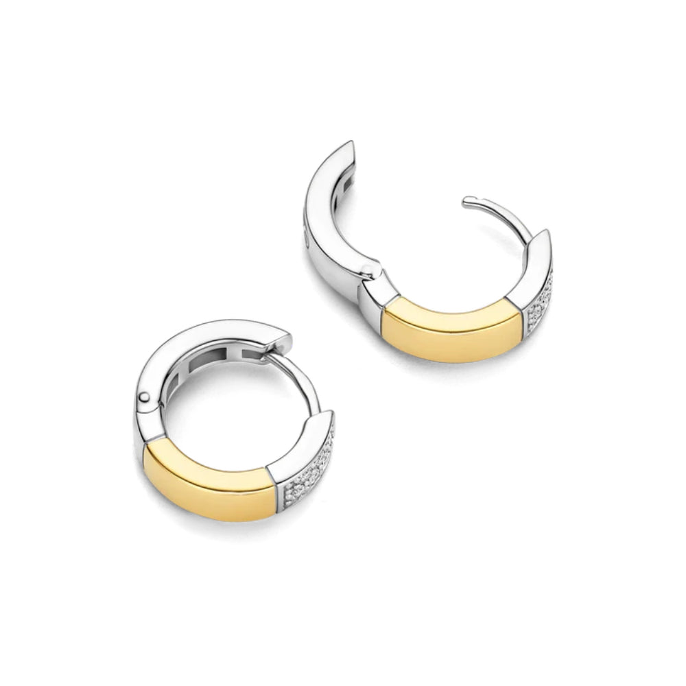 Ti Sento 18k Gold-Plate Contrast Hoop Earrings