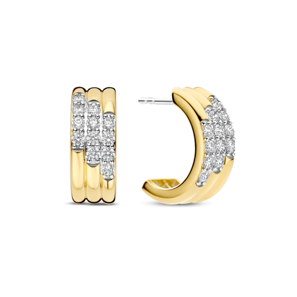 Ti Sento 18k Gold-Plate Triple Row Hoop Earrings