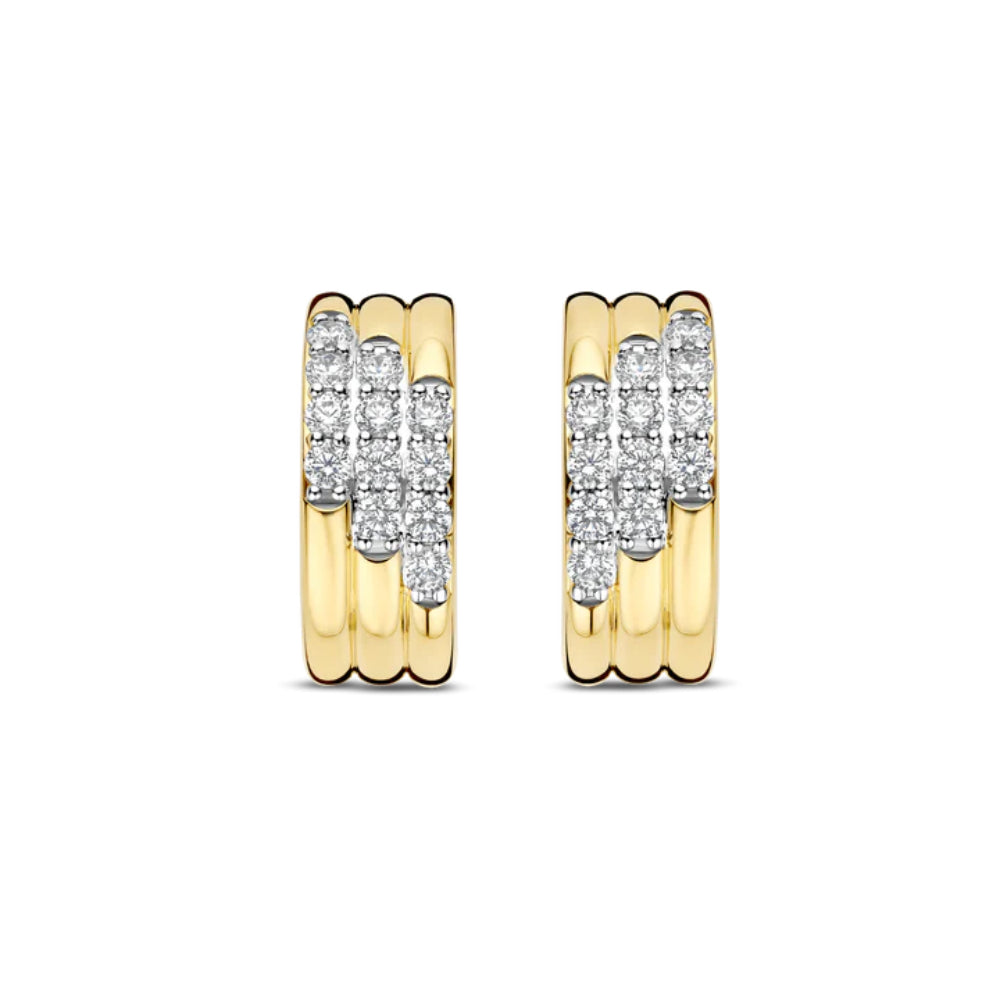 Ti Sento 18k Gold-Plate Triple Row Hoop Earrings